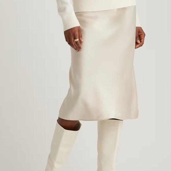 Quince Dresses & Skirts - Elegant Cream Satin Skirt